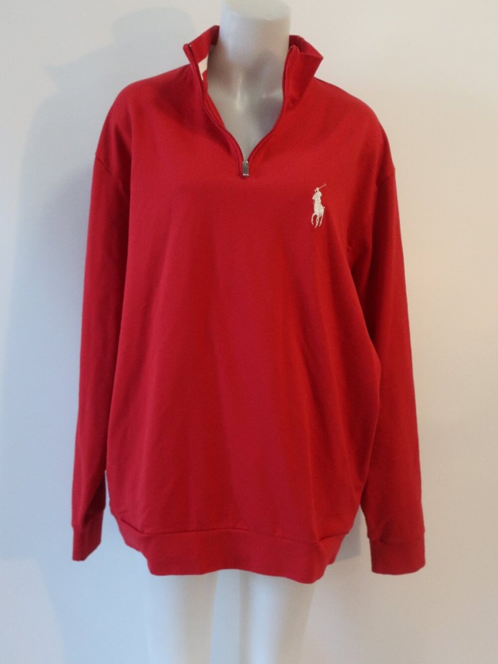 Mens Polo Golf Ralph Lauren (Item-7008) Red Pima Cotton 1/4 Zip Pullover XL